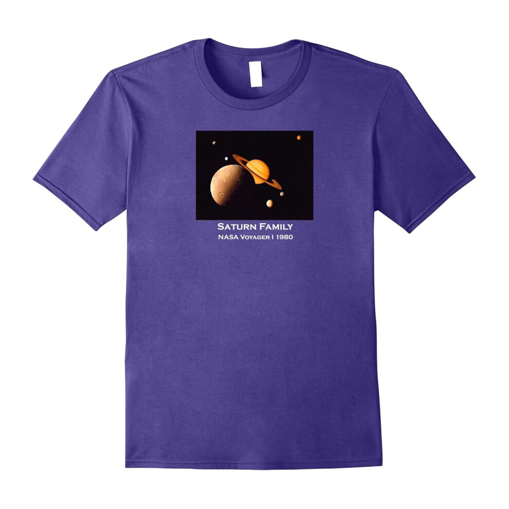 (S) Saturn Family T-shirt Planet & Satellites NASA 1980-Father's Day