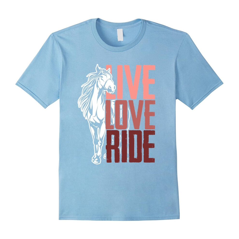 (XL) Live Love Ride Horse Lover's T-Shirt-Father's Day