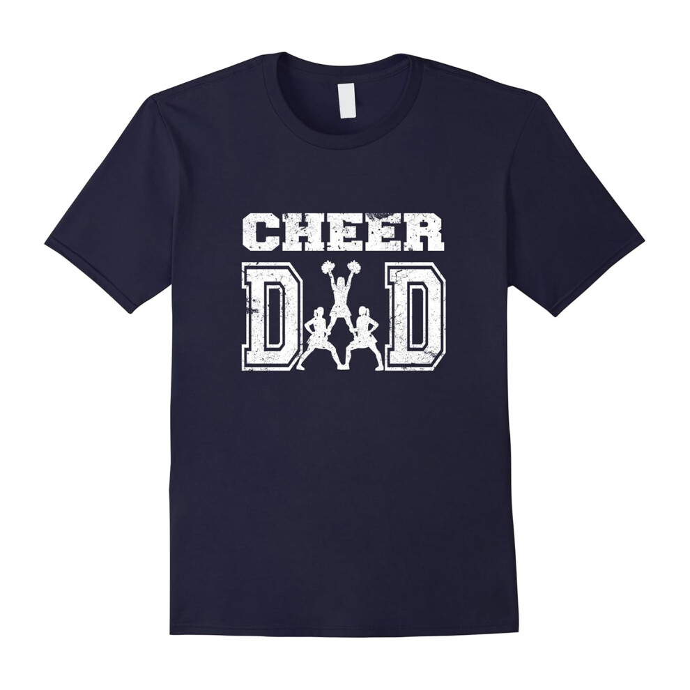 (XXL) Distressed Cheerleading Cheer Dad T-Shirt-Father's Day