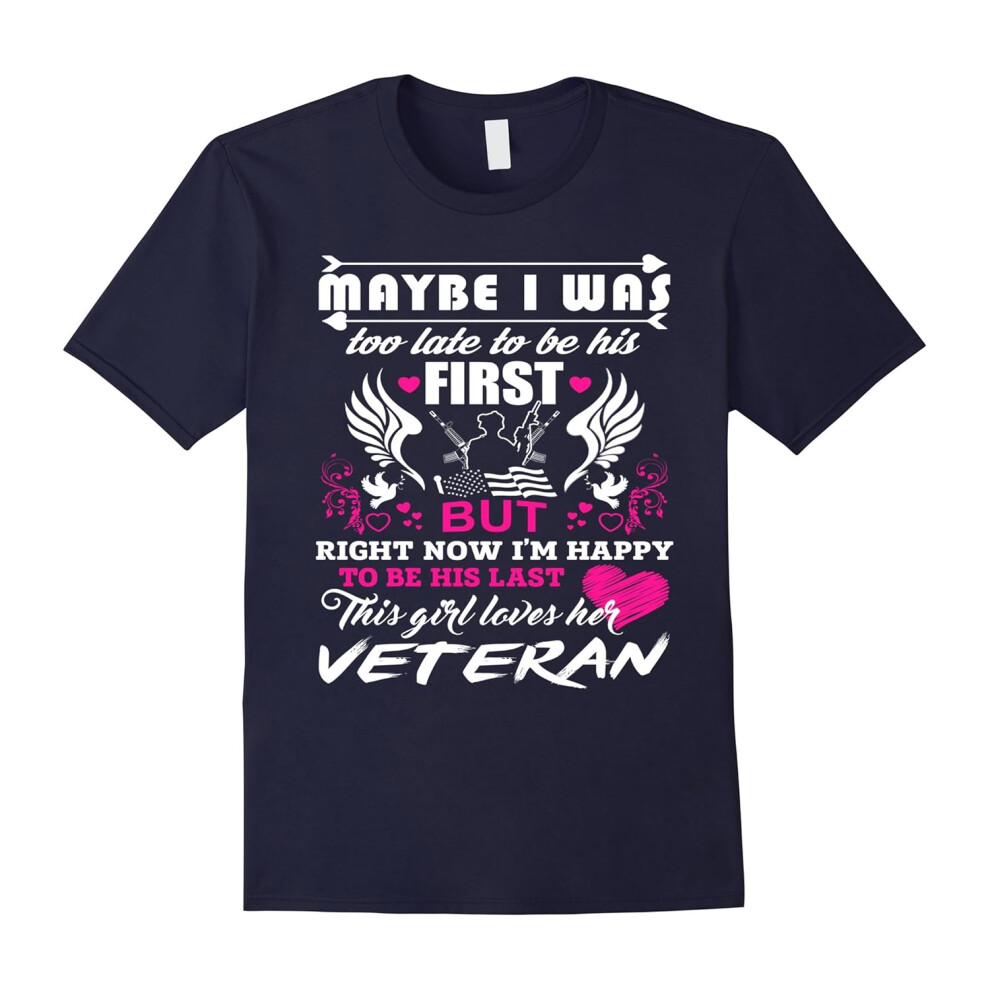 (XL) This Girl Loves Her Veteran T Shirt-Father's Day