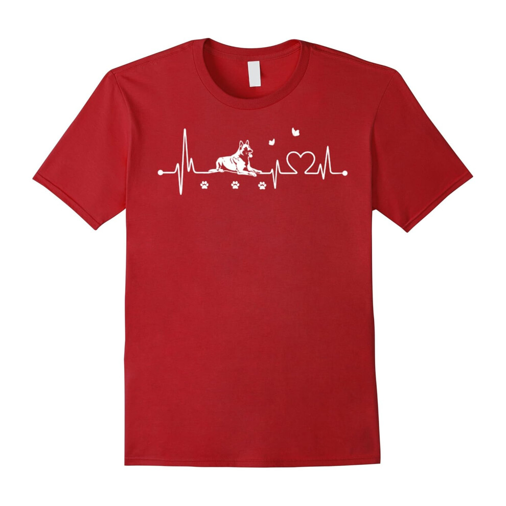 (L) belgian malinois love heartbeat T Shirt-Father's Day