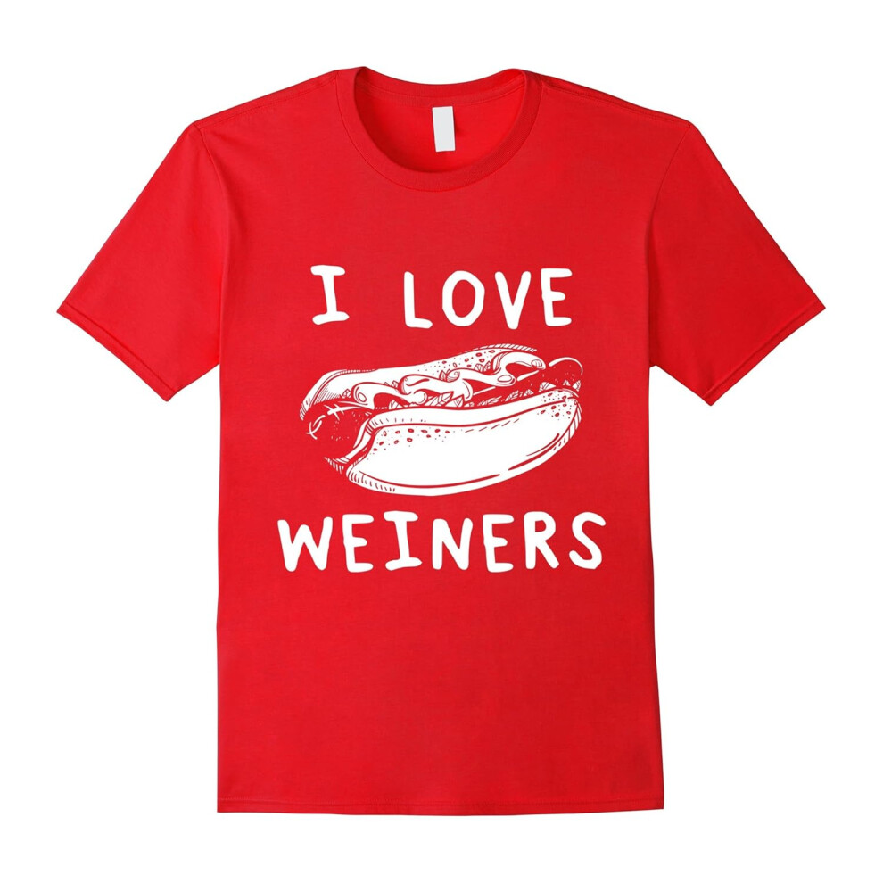 (M) I Love Weiners Grilling Hotdog Camping Funny Tshirt-Father's Day