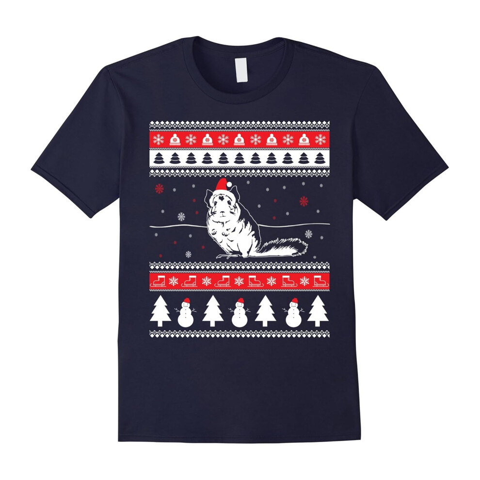 (XXXL) Chinchilla Pet Lovers Ugly Christmas T-Shirt-Father's Day