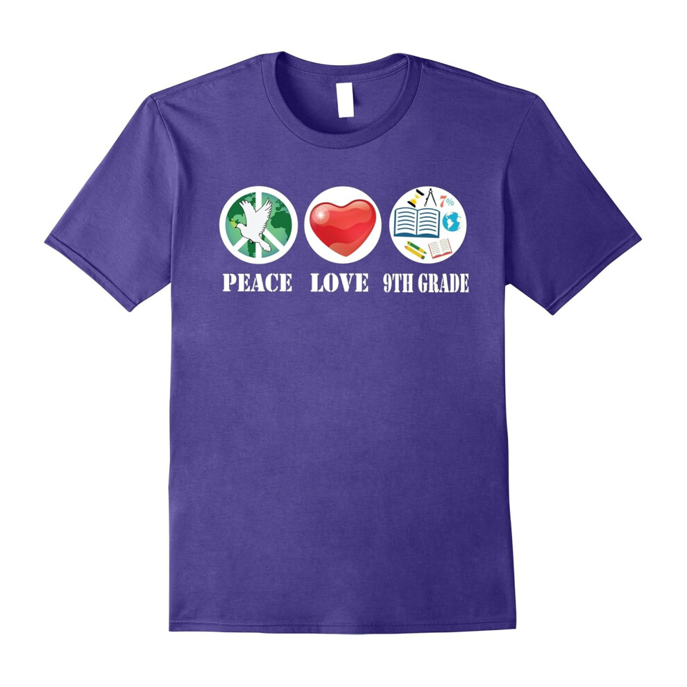 (XXXL) Peace Love 9TH Grade For International Peace Day T-Shirt-Father's Day