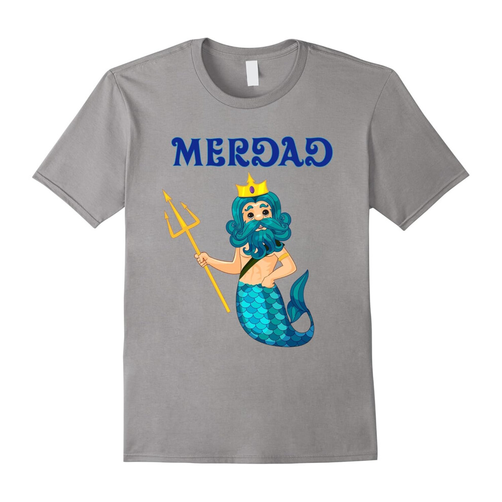 (M) Mermaid Daddy Short Sleeve T-Shirt Halloween Costume-Father's Day