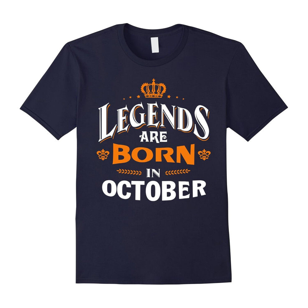 (M) Mens Mens Legends are born in October-Mens Dads Tshirt-Father's Day