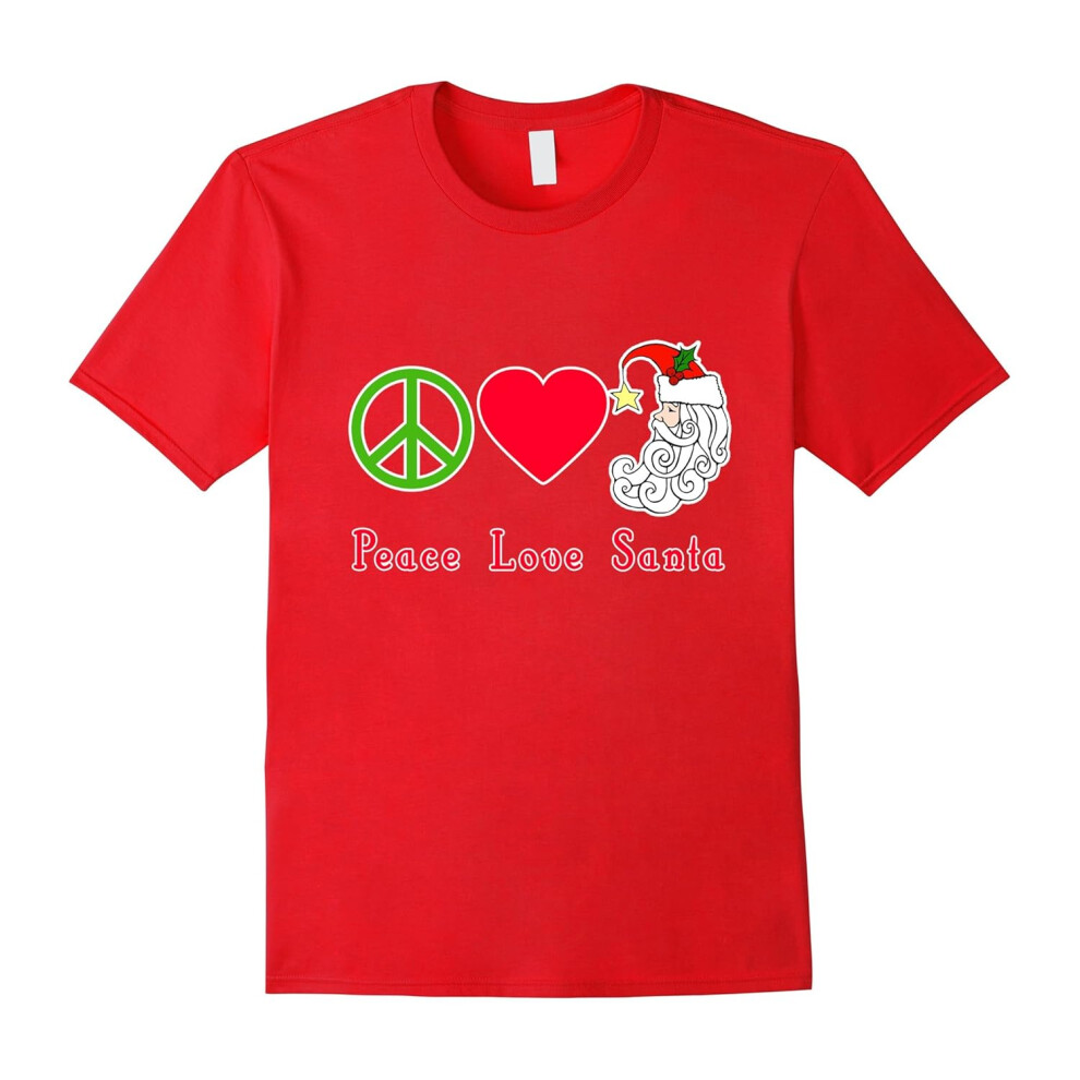 (L) Peace Love Santa Father's Dayaus T-shirt by Scarebaby-Father's Day