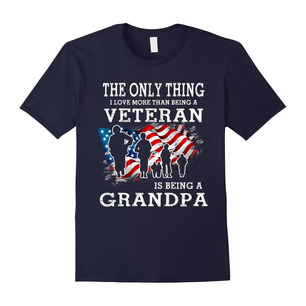 (XXXL) Men's I Love More Than Being A Veteran Is Being A Grandpa T Shirts-Father's Day