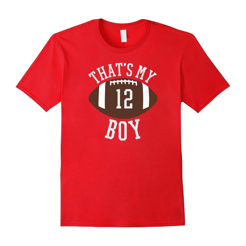 (XXL) Thats My Boy #12 Football TShirt For Mom and Dad-Father's Day