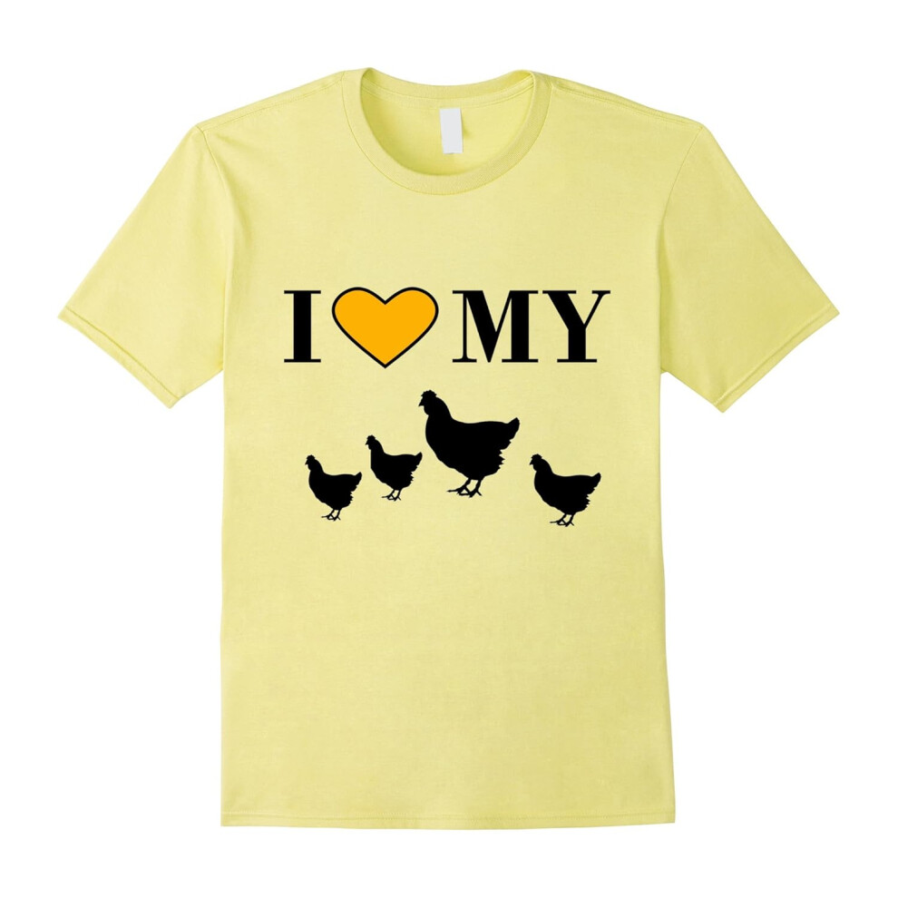 (XL) âI Love My Chickensâ Adults Farm / Farming T-shirt-Father's Day