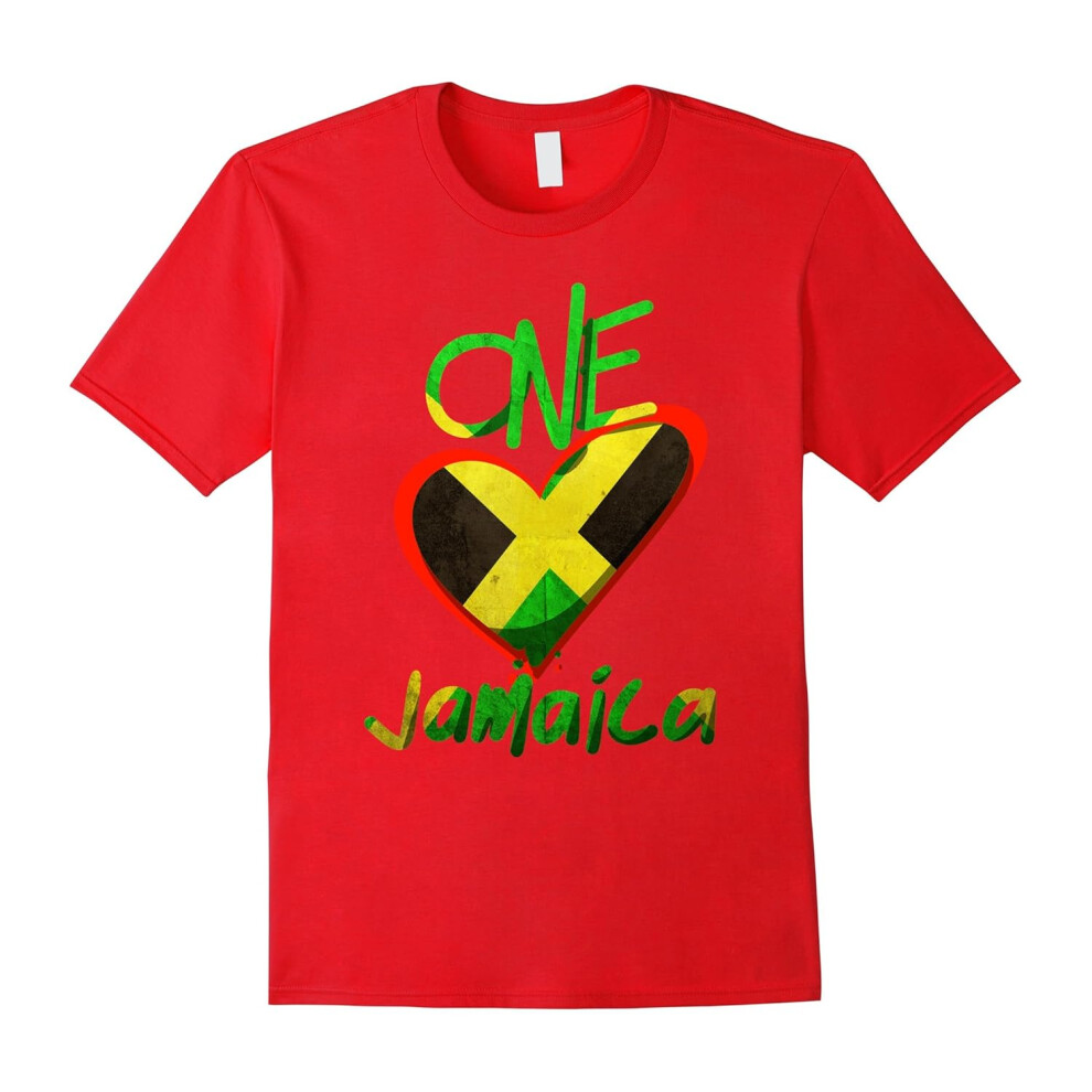 (XXL) Jamaica One Love Reggae Carribean Music Pride Flag T-shirt-Father's Day