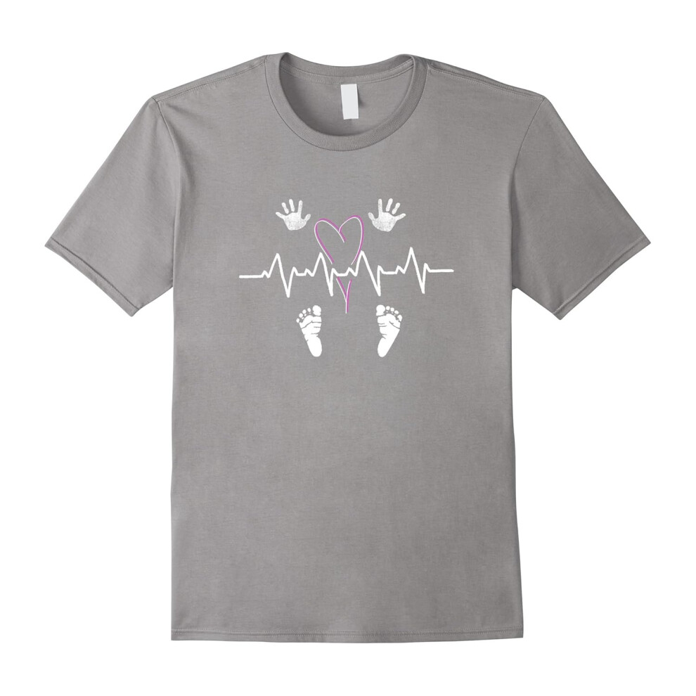 (L) Nurse Appreciation Gifts- Handprint Footprint NICU Nurse Tee-Father's Day