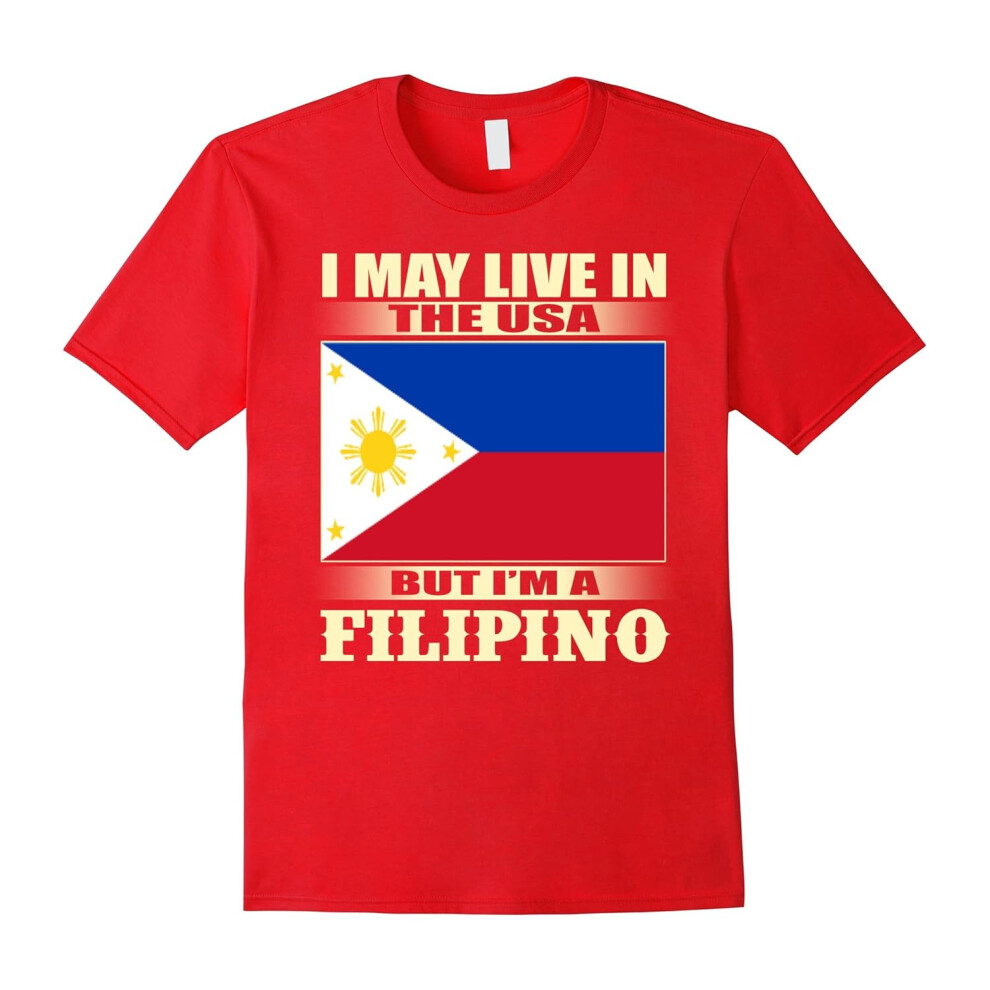 (L) Proud to be FILIPINO flag gifts t shirt-Father's Day