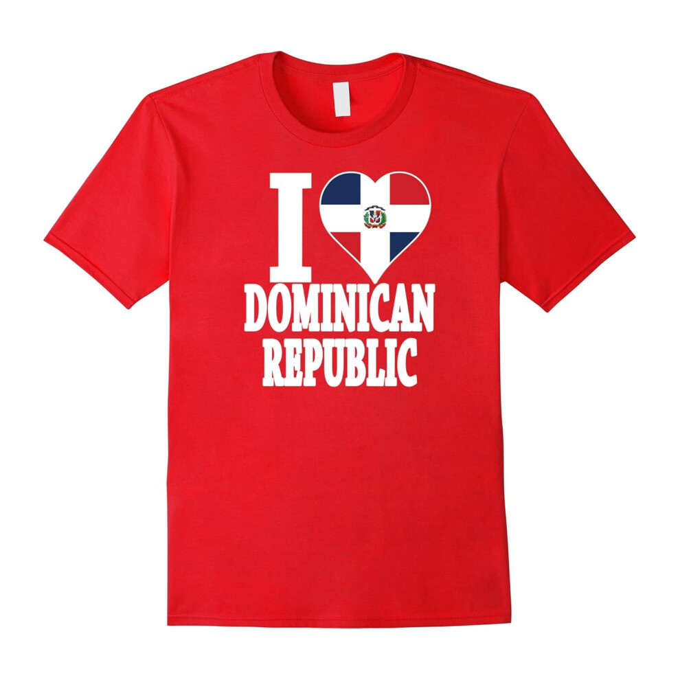 (M) Dominican Republic flag t-shirt I love Dominican Republic-Father's Day