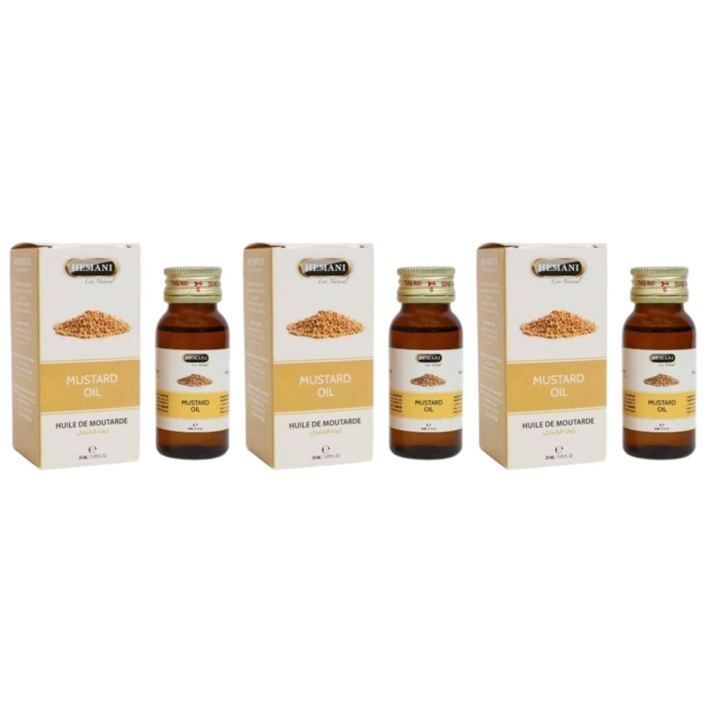 Hemani Mustard Herbal Oil 30ml Pack Of 3 |Detoxify Human Body |Prevent Stomach-Related Ailments |Vitamins A & E |Essential & Multipurpose Oil