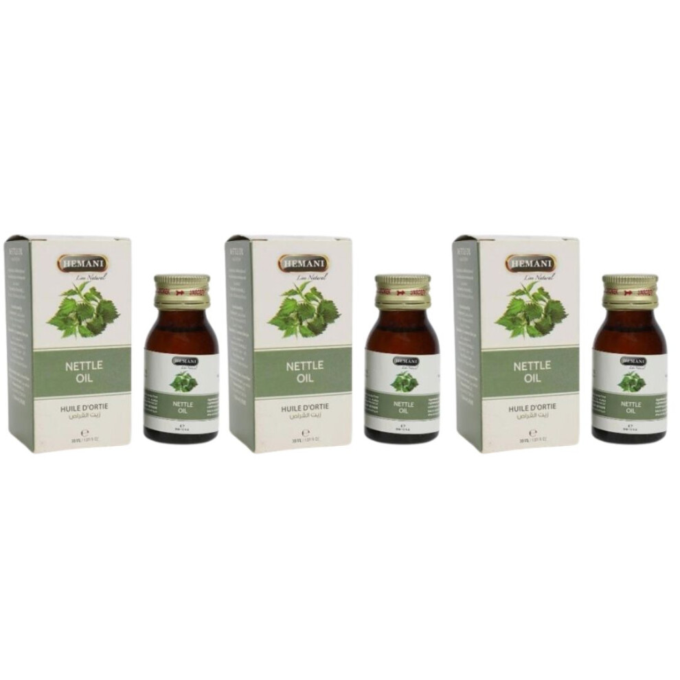 Hemani Nettle Herbal Oil 30ml Pack Of 3 |Helps Lower Blood Pressure |Controls Diabetes |Hair Loss Treatment |Essential & Multipurpose Oil