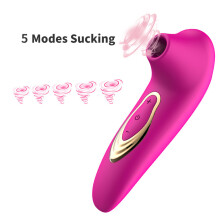 (pink) Women's Vibrator 5 Modes Nipple Sucking Vibrator Clitoris Stimulator