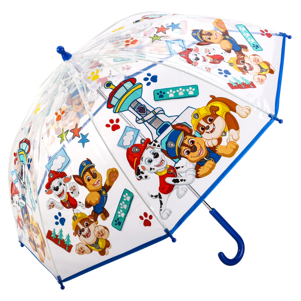 Paw Patrol Clear Umbrella Transparent Boys Dome Chase Marshall Rubble