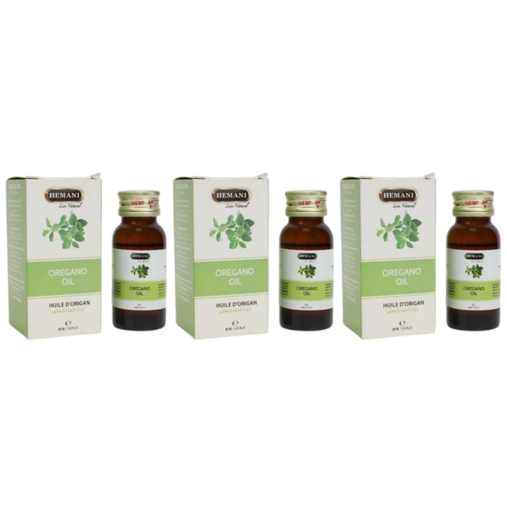 Hemani Oregano Herbal Oil 30ml Pack Of 3 |Relieving illness such as Cough, Digestion, Stomach Problem & Sinus Headache |Anti-allergy |Multipurpose Oil