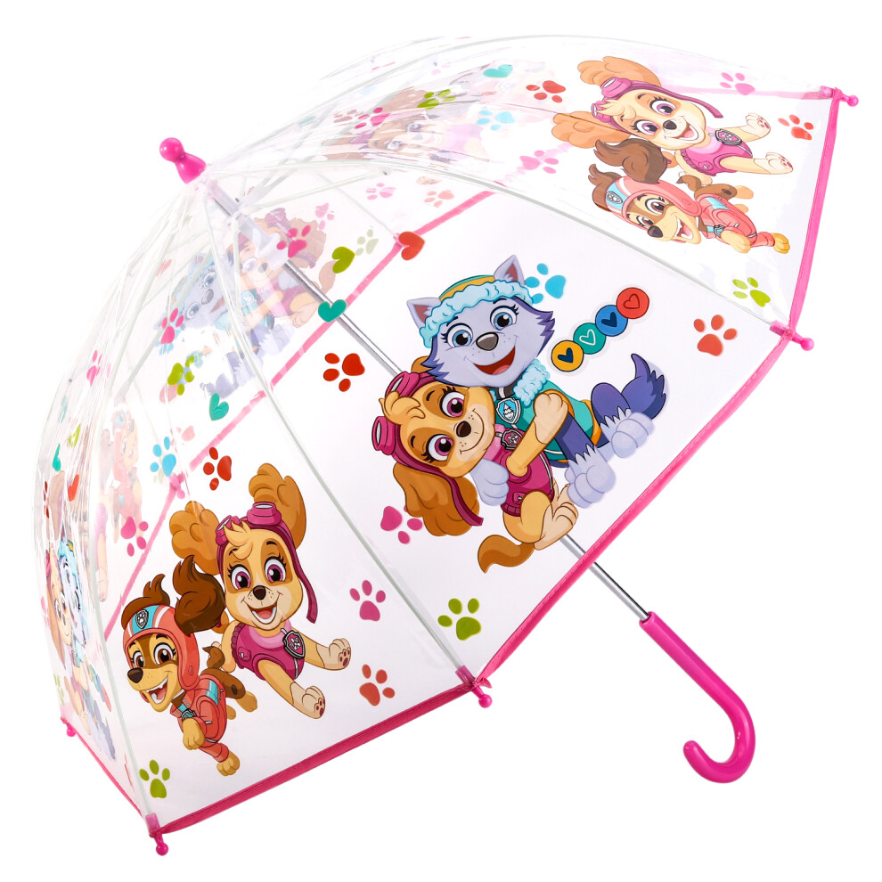 Paw Patrol Clear Umbrella Transparent Girls Dome Skye Everest