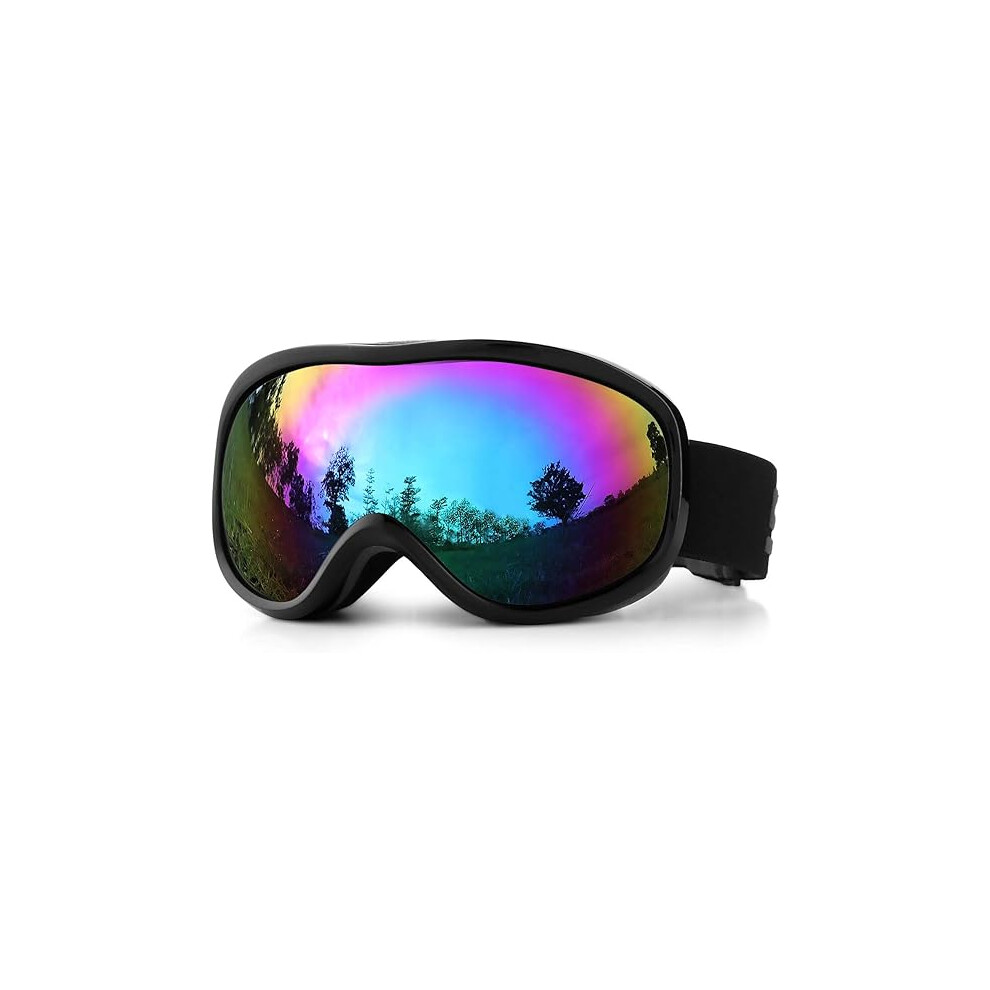 (A) Ski Goggles, Over Glasses Snow Snowboard Goggle with Anti fog Dual lens for Men Women Youth Kids Skiing Skating Snowmobile