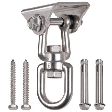 Heavy Duty 360 Swivel Swing Hanger, Stainless Steel Swing Hook for Ceiling Wooden Porch Swing Hanging Kit Playground Gym