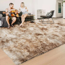 (120 cm x 170 cm (4ft x 5ft 8")-Living Room Rugs, Tye Dye Beige) Non Slip Shaggy Large Rugs Living Room Bedroom Carpets Area Rug