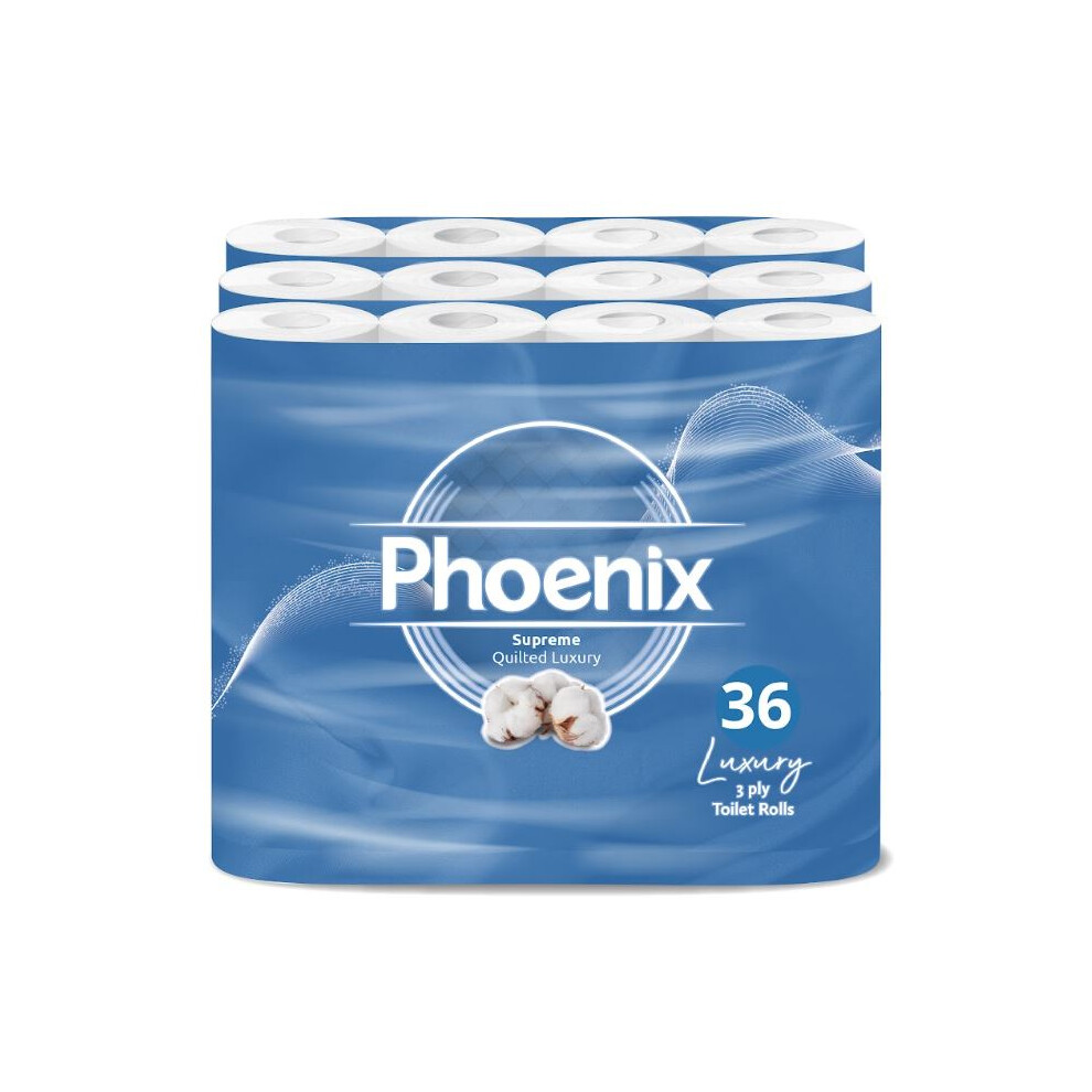 Phoenix Soft Quilted 3 Ply 36 Rolls Unscented