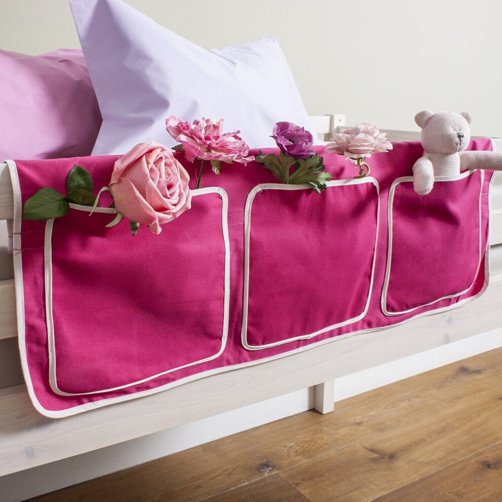 Noa And Nani Noa & Nani Kids Bed Tidy Pocket Organiser 3 Pocket Velcro Storage For Cabin Bed & Bunk Bed In Pink Design