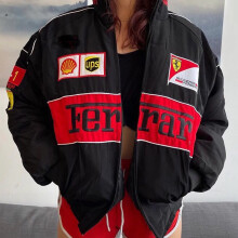 (black, L) Racing Jacket Vintage White Nascar Retro Bomber - Jacket Formula 1 Vintage Jacket - Unisex Y2k Jack - ZCL61L,2024 Ping