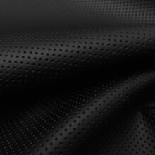 Semi-Perforated Faux Leather Upholstery Material - Black