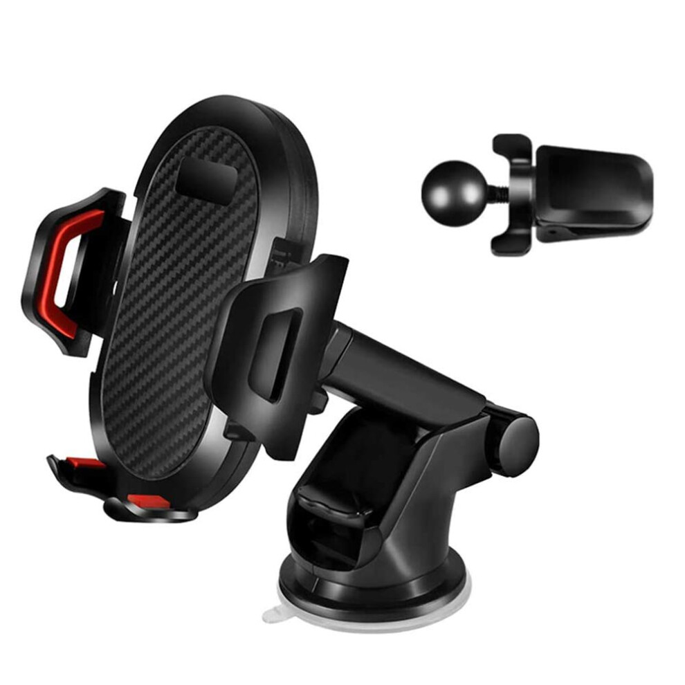 Car Phone Holder, 3 In 1 Car Phone Mount, Phone Holder For Car Dashboard Windshield Air Vent 360Rotation Long Arm Strong Suction 779747645590