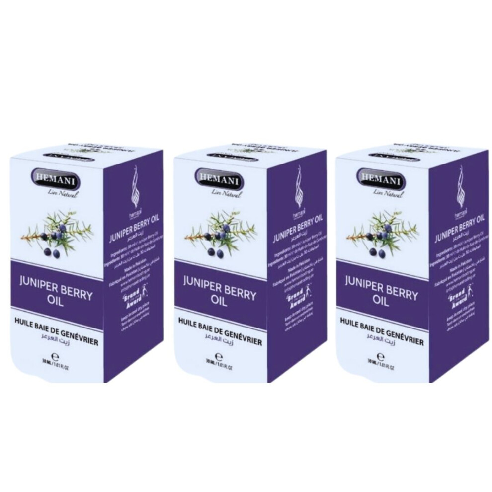 Hemani Juniper Berry Herbal Oil 30ml Pack Of 3 |Aromatherapy Oil | Cleansing Pores |Skin & Liver Congeston |Skin & Hair Care Multipurpose Oil