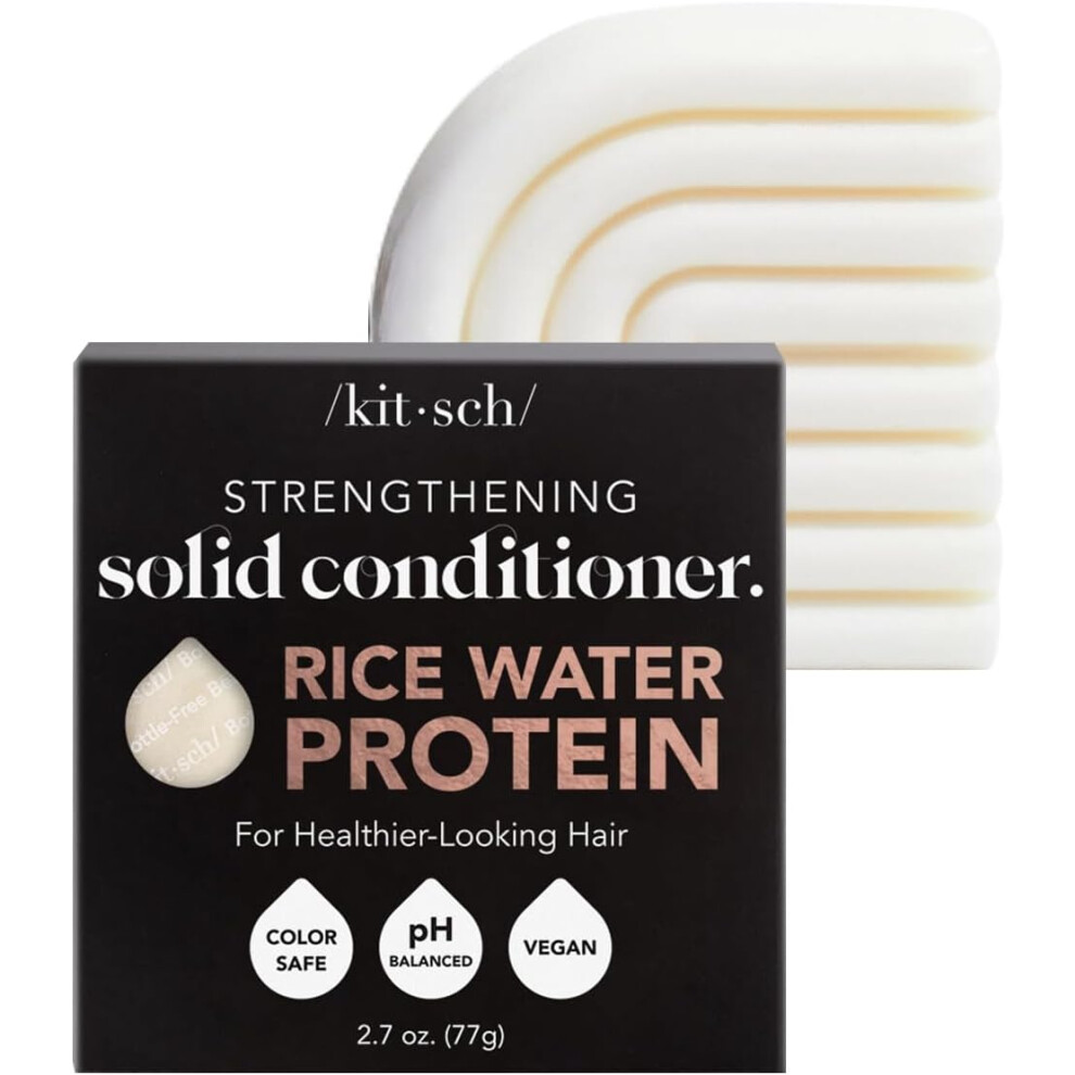 ÂKitsch Store Kitsch Strengthening Hair Conditioner Bar With Rice Water Protein | Made In Us | Eco-Friendly Cleansing And Moisturizing