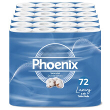 Phoenix Soft Quilted 3 Ply 72 Toilet Rolls Unscented