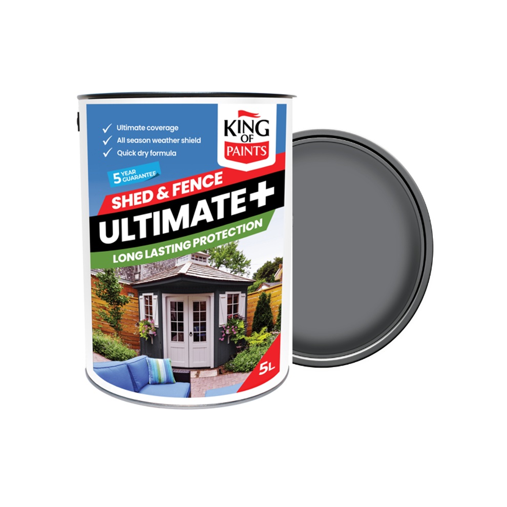 king of Paints Slate Grey One Coat Fence and Shed Paint 5L