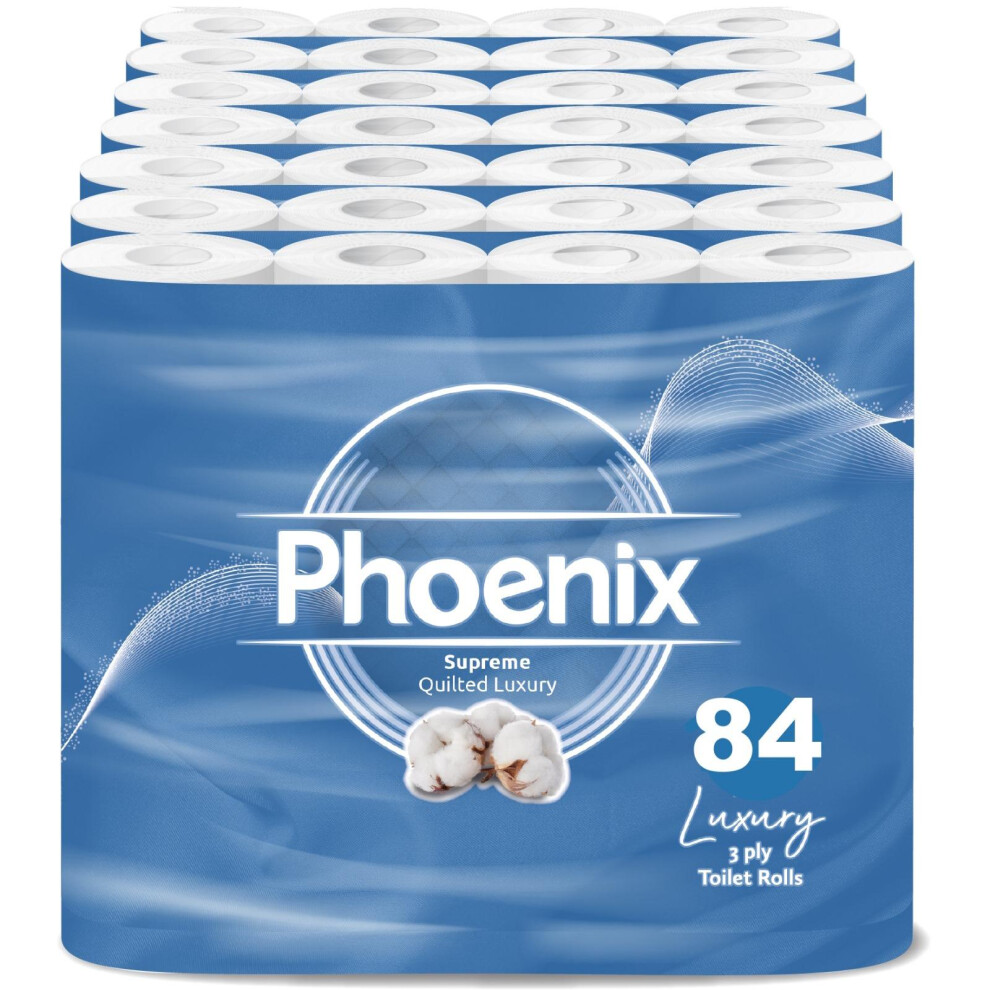 Phoenix Soft Quilted 3 Ply 84 Toilet Rolls Unscented