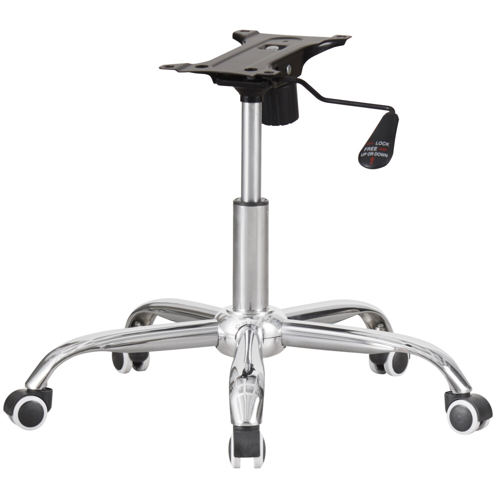 Charles Jacobs Chrome Office Chair Refurbishment Refurb Kit - Base Castor Wheels Gas Lift Lever Mechanism 25.5cm