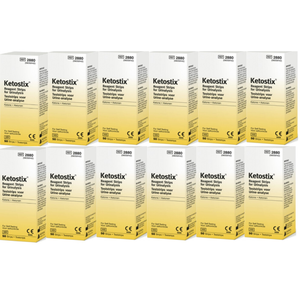 Ketostix Reagent Strips for Urinalysis, Ketone Test - 50 - Pack of 12