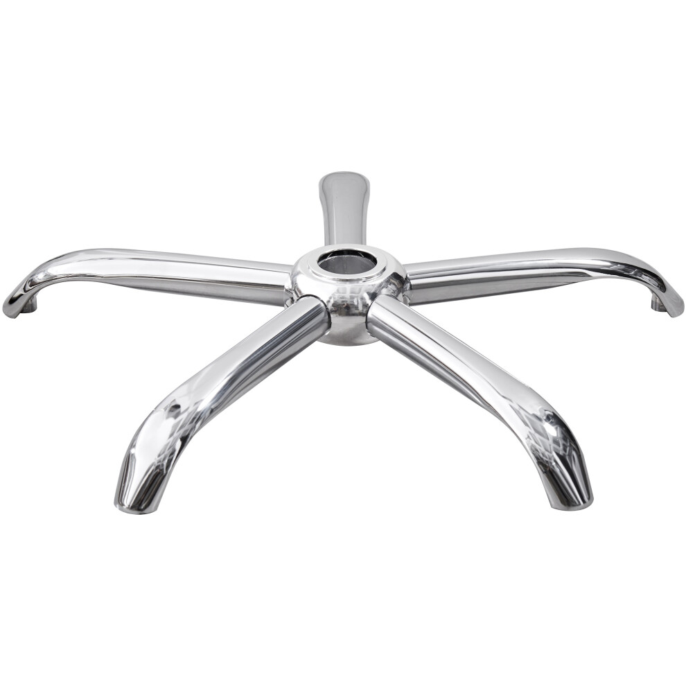 Charles Jacobs 25" Chrome 5 Spoke Large Star Swivel Chair Seat Base Big Replacement Heavy Duty