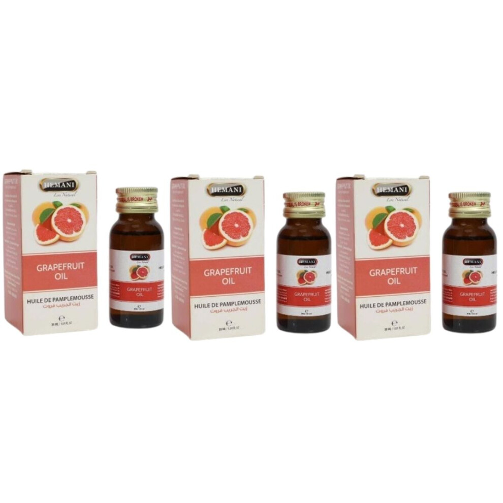 Hemani Grapefruit Herbal Oil 30ml Pack Of 3 |Antioxidant & Antiseptic |Helps Control Diabetes |Source of Vitamin C |Essential & Multipurpose Oil