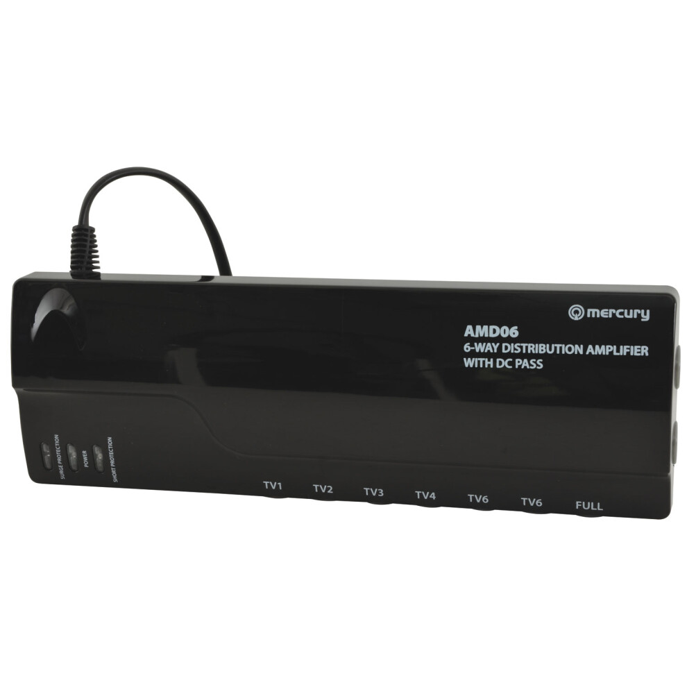 Mercury 6 Way Tv Aerial Distribution Amplifier Signal Booster Splitter Digital 5015972146743