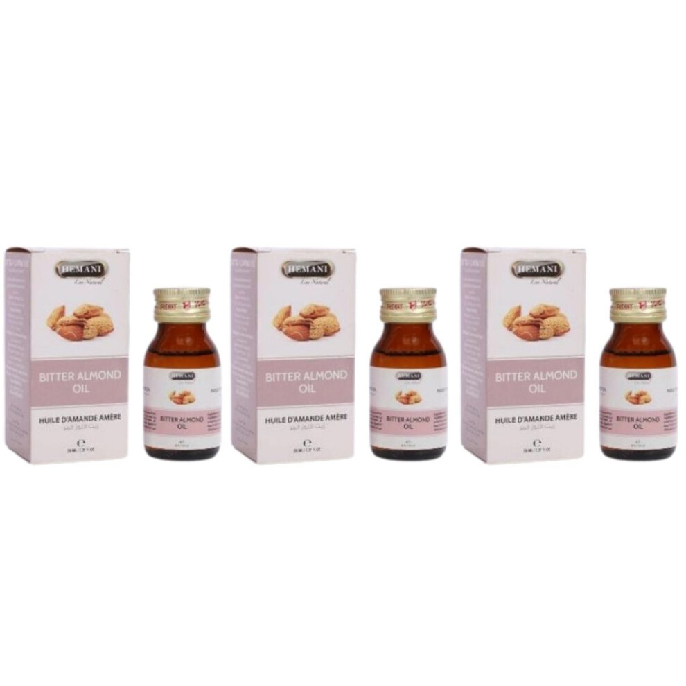 Hemani Bitter Almond Herbal Oil 30ml Pack Of 3 |Smoothens & Softens Skin |Nourishes Dry & Irritated Skin |Multipurpose Massage Oil |Face & Body