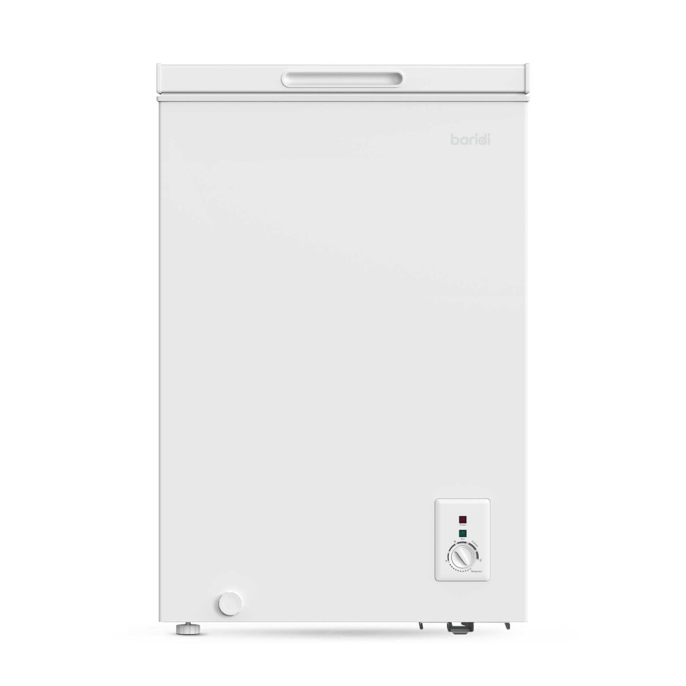 Baridi Freestanding Chest Freezer, 99L, Garage and Outbuilding Safe, Adj. Thermostat, White - DH116