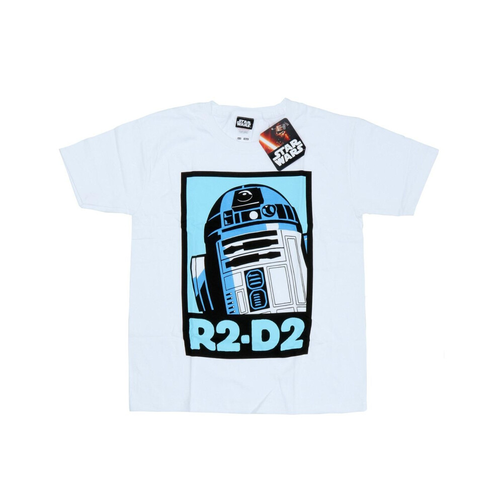 (9-11 Years, White) Star Wars Boys R2-D2 Poster T-Shirt