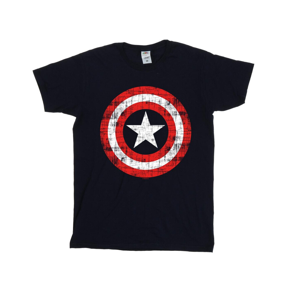 Avengers Captain America Scratched Shield Cotton Boyfriend T-Shirt