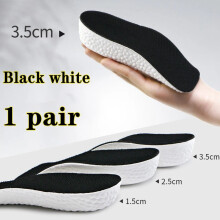 (black white-1 pair, 2.5 cm) Orthopedic Memory Foam Insoles Height Increase Support Flat Feet Arch Pain