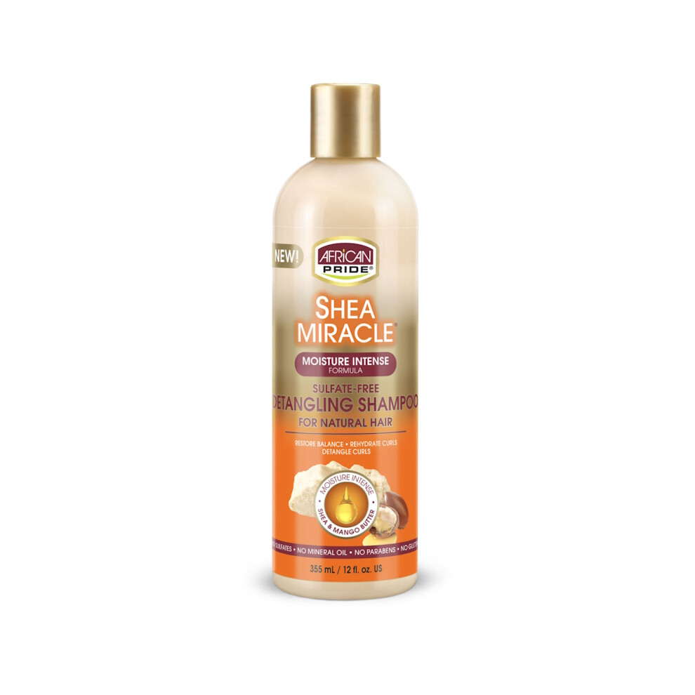 African Pride Shea Butter Miracle Shampoo 355ml – Deep Detangling Moisture for Defined, Frizz-Free Curls