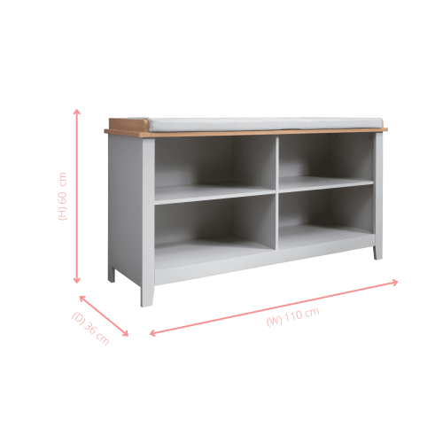Noa and Nani Halmstad Storage Bench in Grey and Natural Pine 1