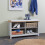 Noa and Nani Halmstad Storage Bench in Grey and Natural Pine 1